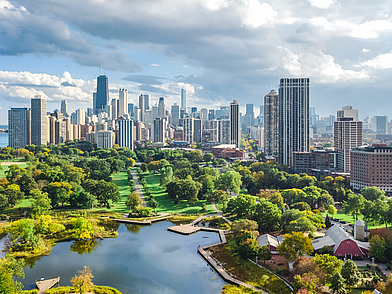 Skyline von Chicago - Zur Englisch Sprachreise ins Herzen der USA