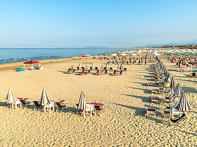 Strand in Viareggio, Italien