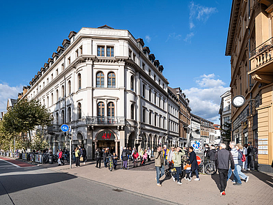 Gebäude der FU Heidelberg im Stadtzentrum für Junior Deutschkurse und Deutsch lernen in Deutschland