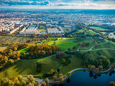 Veduta aerea di Monaco di Baviera - La destinazione top per un soggiorno linguistico in Germania