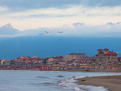 Strand in Viareggio, Italien