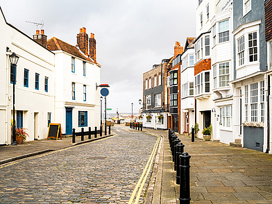 Strassenansicht in Portsmouth - unterwegs in der Stadt beim Sprachaufenthalt