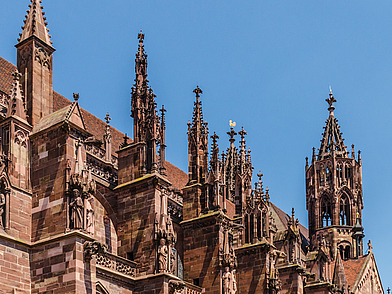 Gotische Details des Freiburger Münsters – historisches Wahrzeichen für Deutsch Schüler Sprachreisen Freiburg